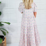 Scottie Blush French Floral Tiered Maxi Dress Karlie