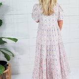 Scottie Blush French Floral Tiered Maxi Dress Karlie
