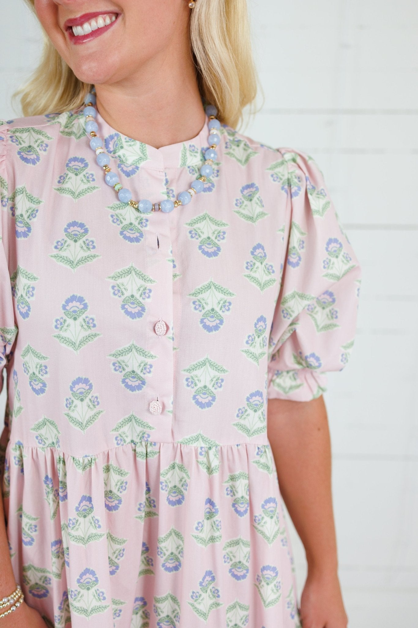 Scottie Blush French Floral Tiered Maxi Dress Karlie