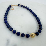 Semi Precious Stone + Gold Beaded Necklace
