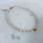 Semi Precious Stone + Gold Beaded Necklace