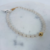 Semi Precious Stone + Gold Beaded Necklace