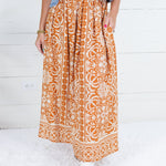 Shaw Rust Elastic Waist Maxi Skirt Be Cool