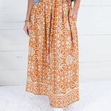 Shaw Rust Elastic Waist Maxi Skirt Be Cool