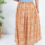 Shaw Rust Elastic Waist Maxi Skirt Be Cool