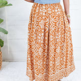 Shaw Rust Elastic Waist Maxi Skirt Be Cool