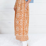 Shaw Rust Elastic Waist Maxi Skirt Be Cool
