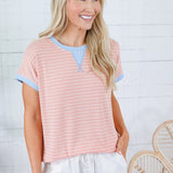 Sheila Peach + Blue Tee Shirt Staccato