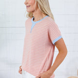 Sheila Peach + Blue Tee Shirt Staccato