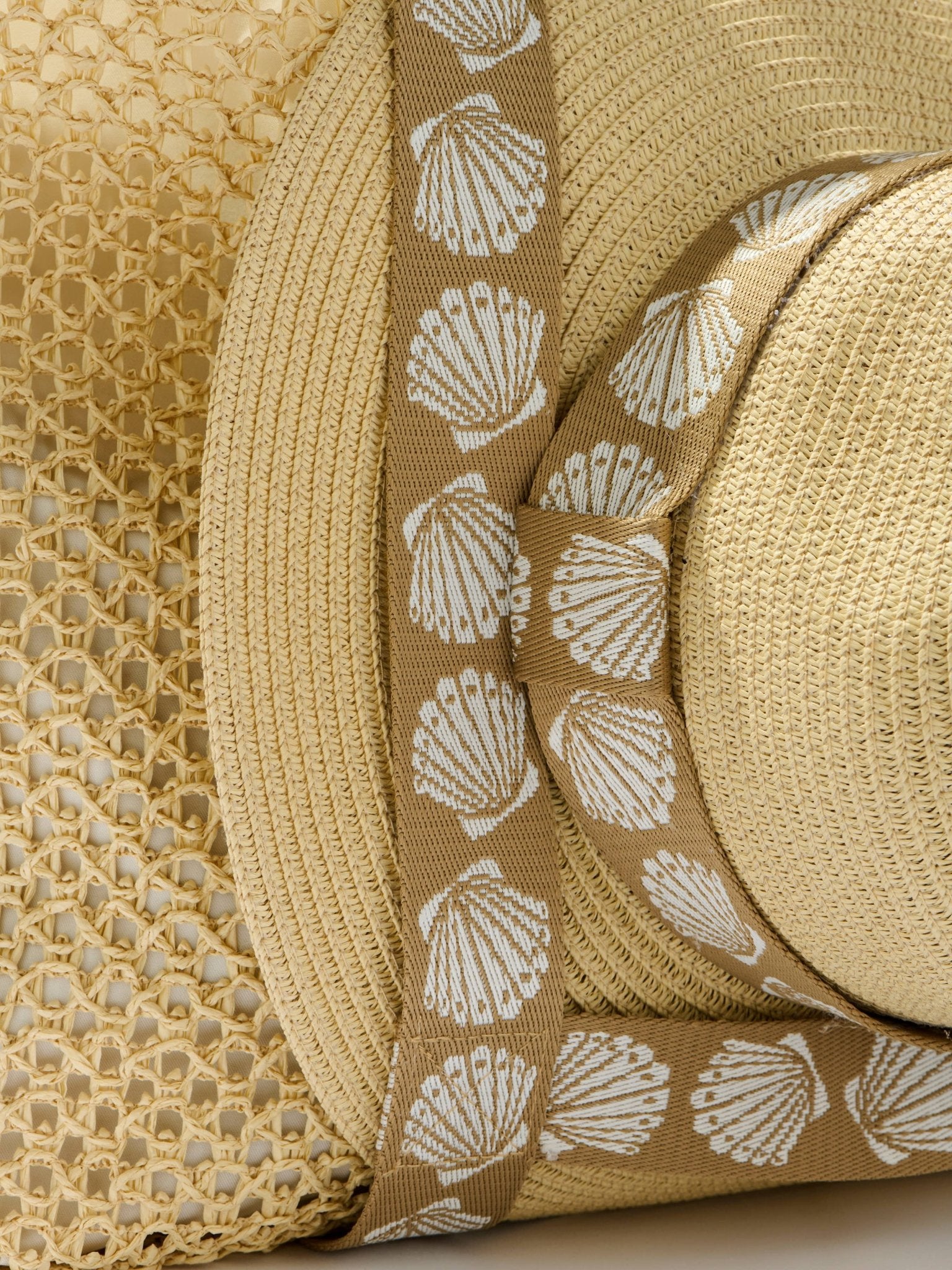 Shelly Tan Shells Strap Bag + Hat Set - A4 Accessories - Handbags - Clover + Bee