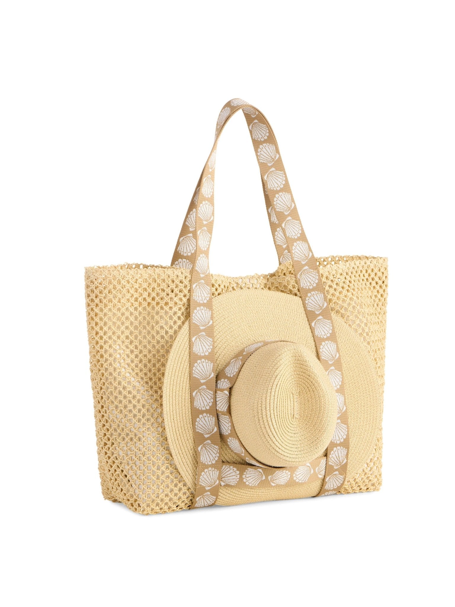 Shelly Tan Shells Strap Bag + Hat Set - A4 Accessories - Handbags - Clover + Bee