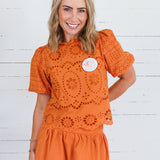 Shug Ginger Eyelet Crop Top Polagram