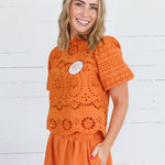 Shug Ginger Eyelet Crop Top Polagram