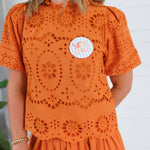 Shug Ginger Eyelet Crop Top Polagram