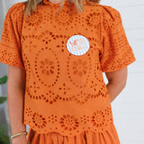 Shug Ginger Eyelet Crop Top Polagram