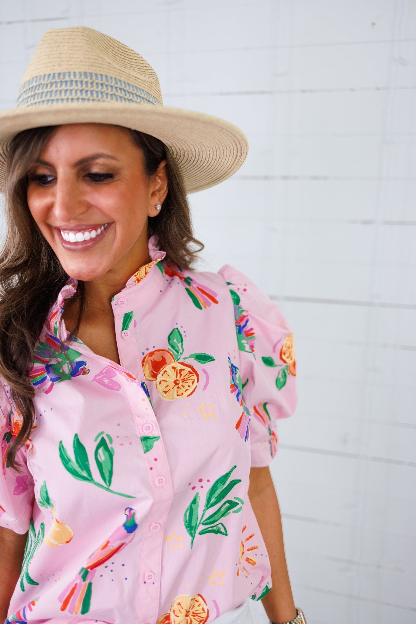 Silas Toucan + Fruit Button Top Karlie