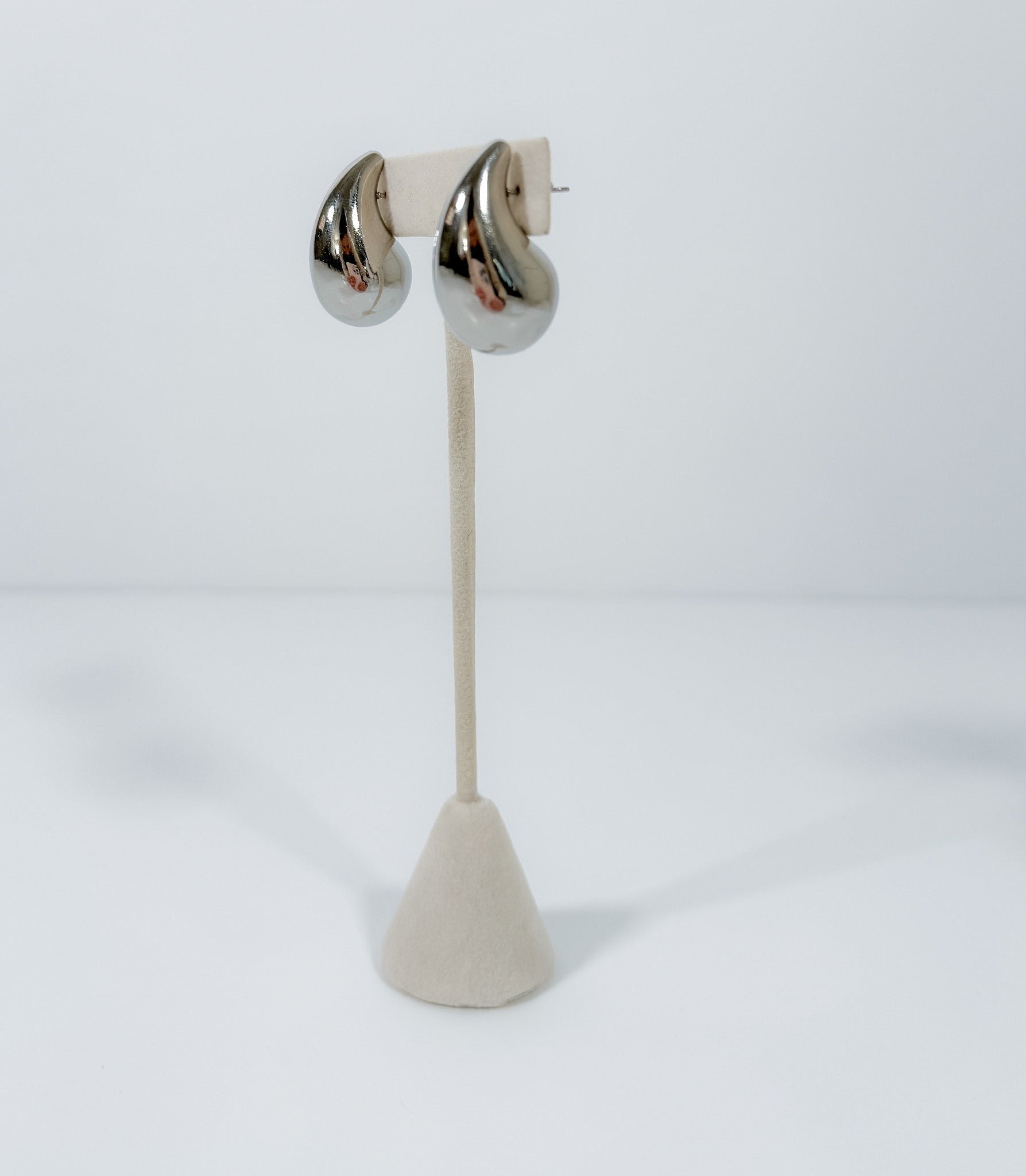 Silver Steel Raindrop Earrings