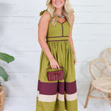 Simone Martini Olive Maxi Dress