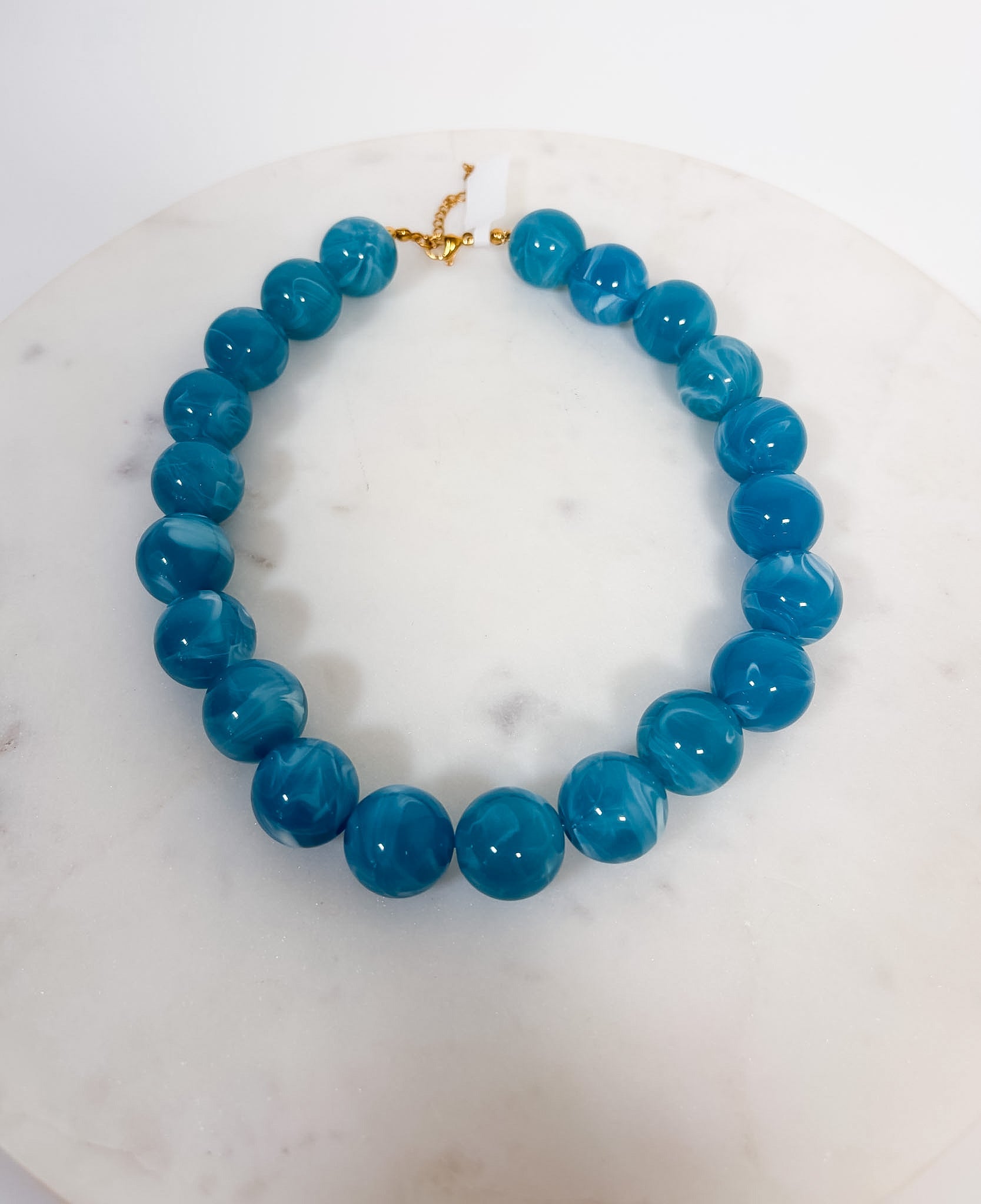 Simpson Blue Ball Beaded Necklace