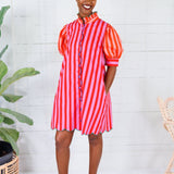 Sinclair Hot Stripes Color Block Mini Dress Karlie 