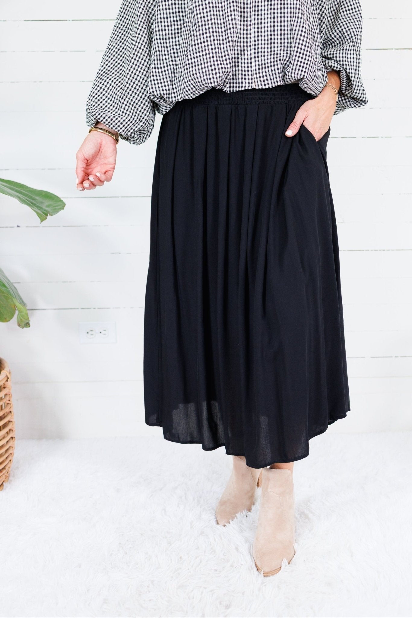 Sissy Black Smocked Waist Skirt Be Cool