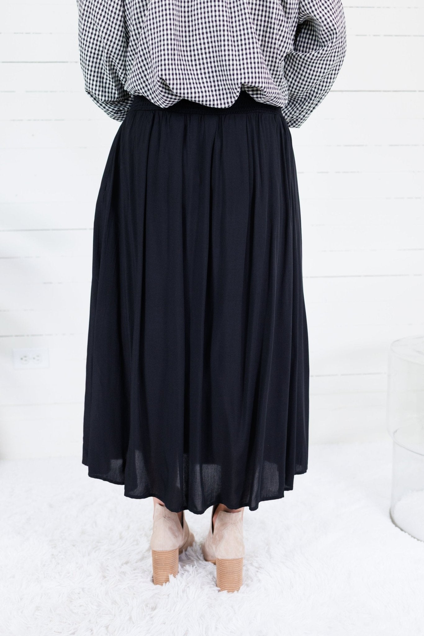 Sissy Black Smocked Waist Skirt Be Cool