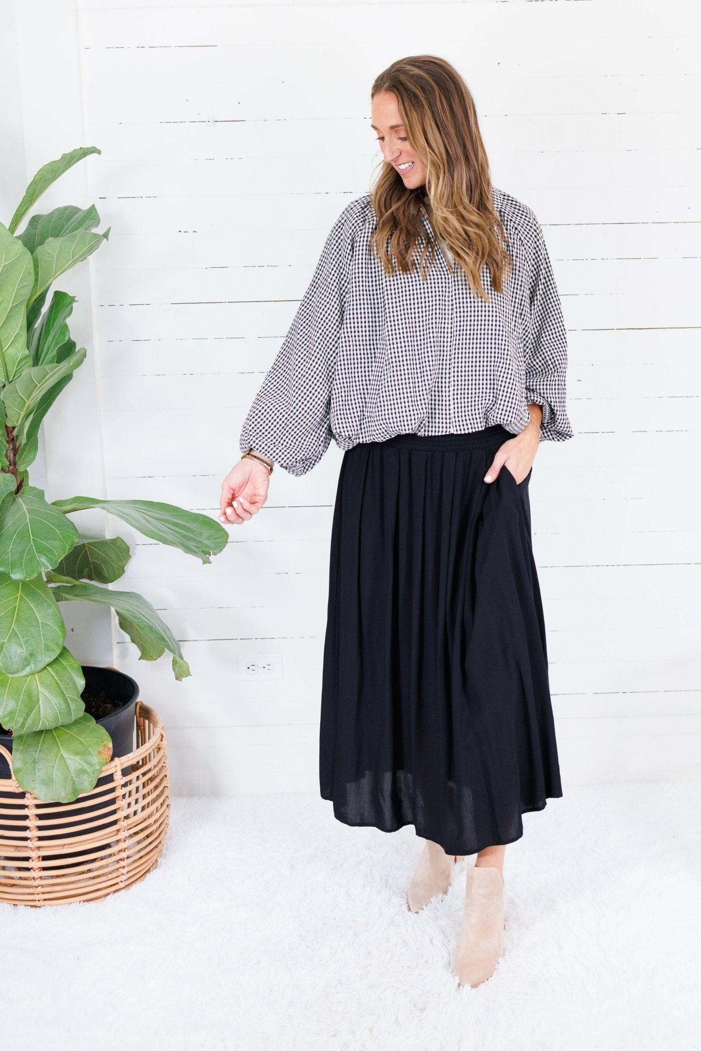 Sissy Black Smocked Waist Skirt Be Cool