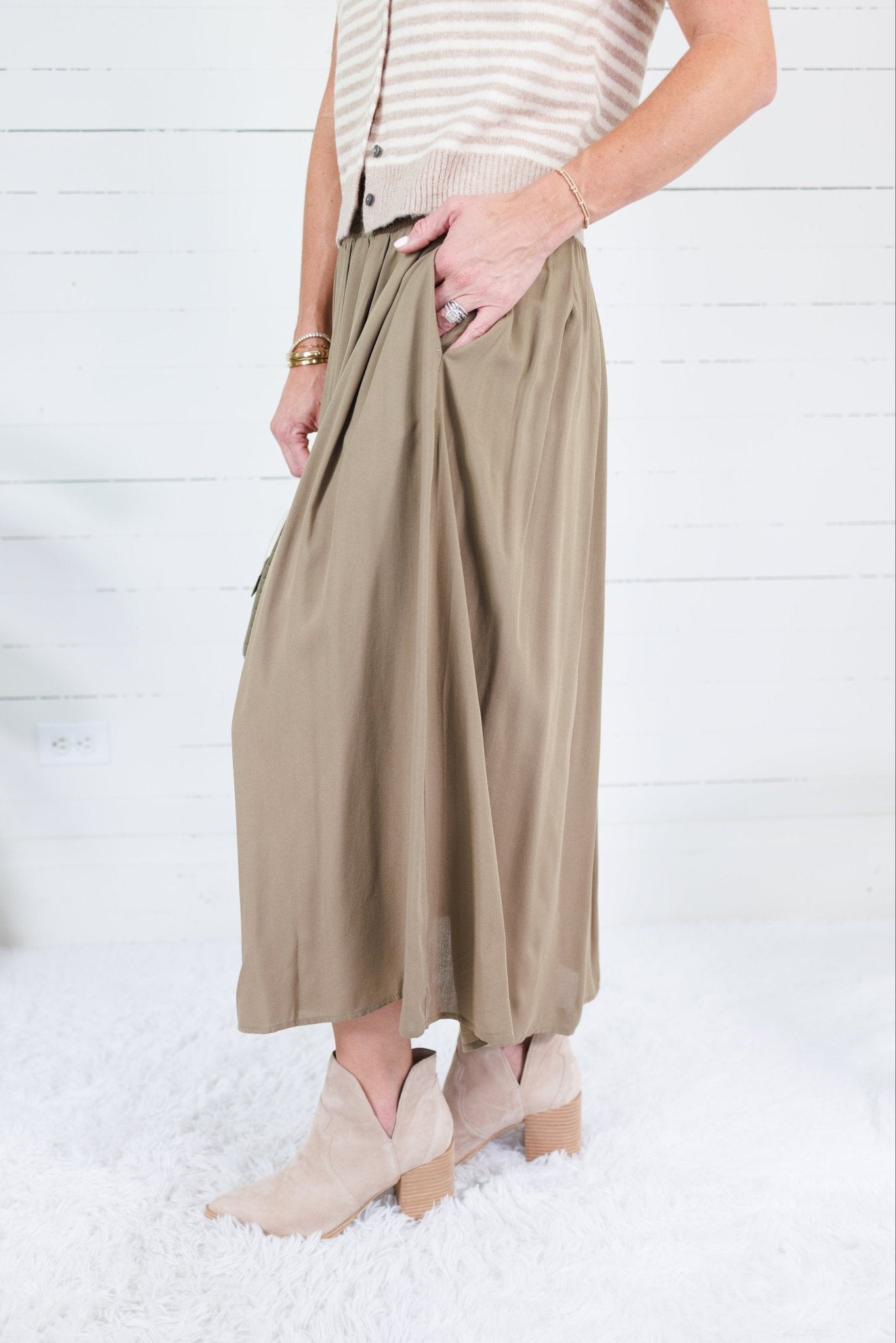 Sissy Moss Smocked Waist Skirt Be Cool