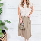 Sissy Moss Smocked Waist Skirt Be Cool