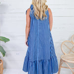 Sophia Navy + Sky  Stripe Midi Dress