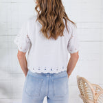 Southall White Embroidered Top THML
