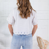 Southall White Embroidered Top THML