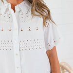 Southall White Embroidered Top THML