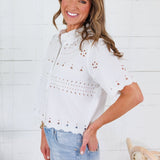 Southall White Embroidered Top THML