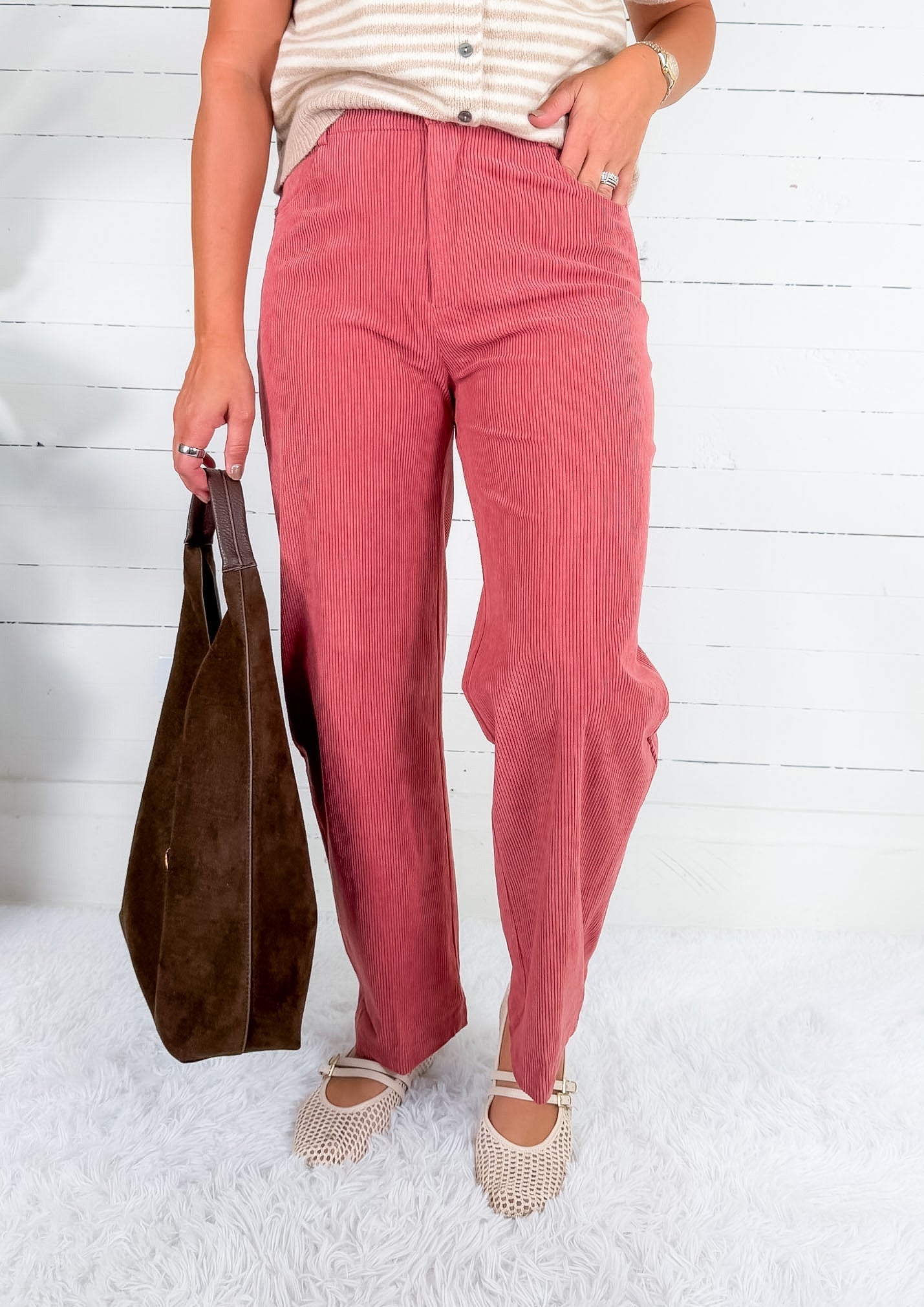 Spencer Salmon Pink Corduroy Pants Compania Fantastica