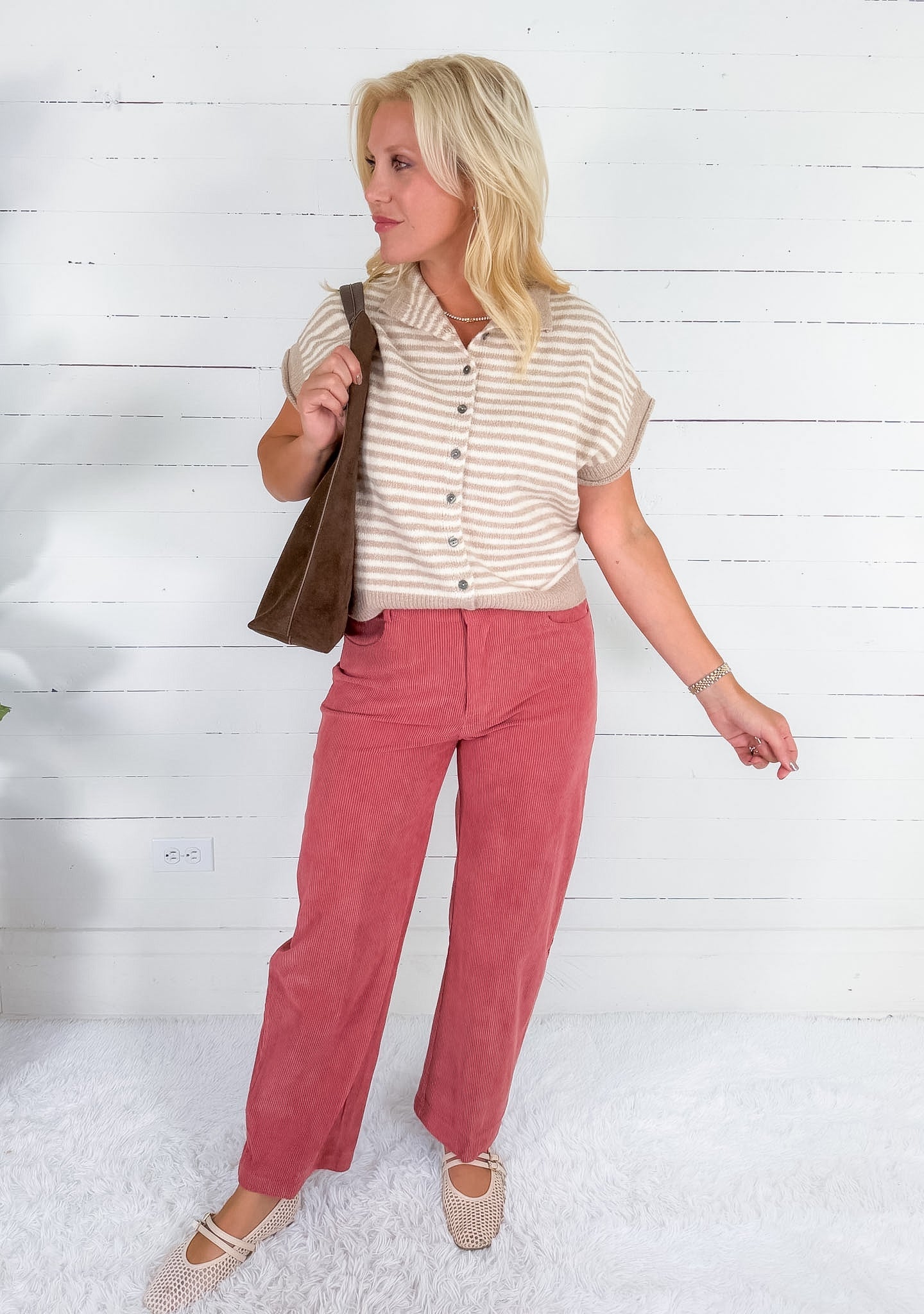 Spencer Salmon Pink Corduroy Pants Compania Fantastica