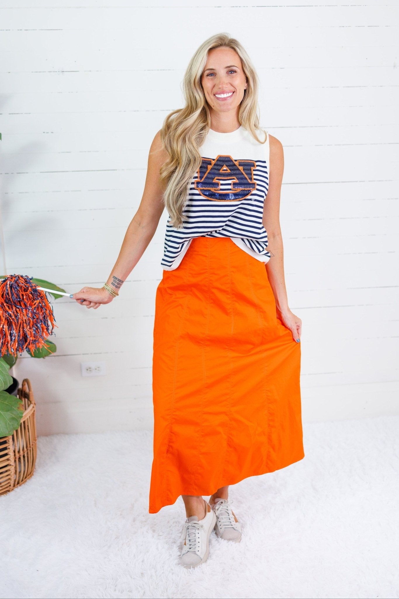 Spirit Orange Panel Maxi Skirt TCEC