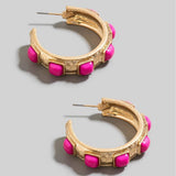 Square Acrylic Set Station Hoop Earrings - A3 Accessories - Jewelry - Earrings - Clover + Bee