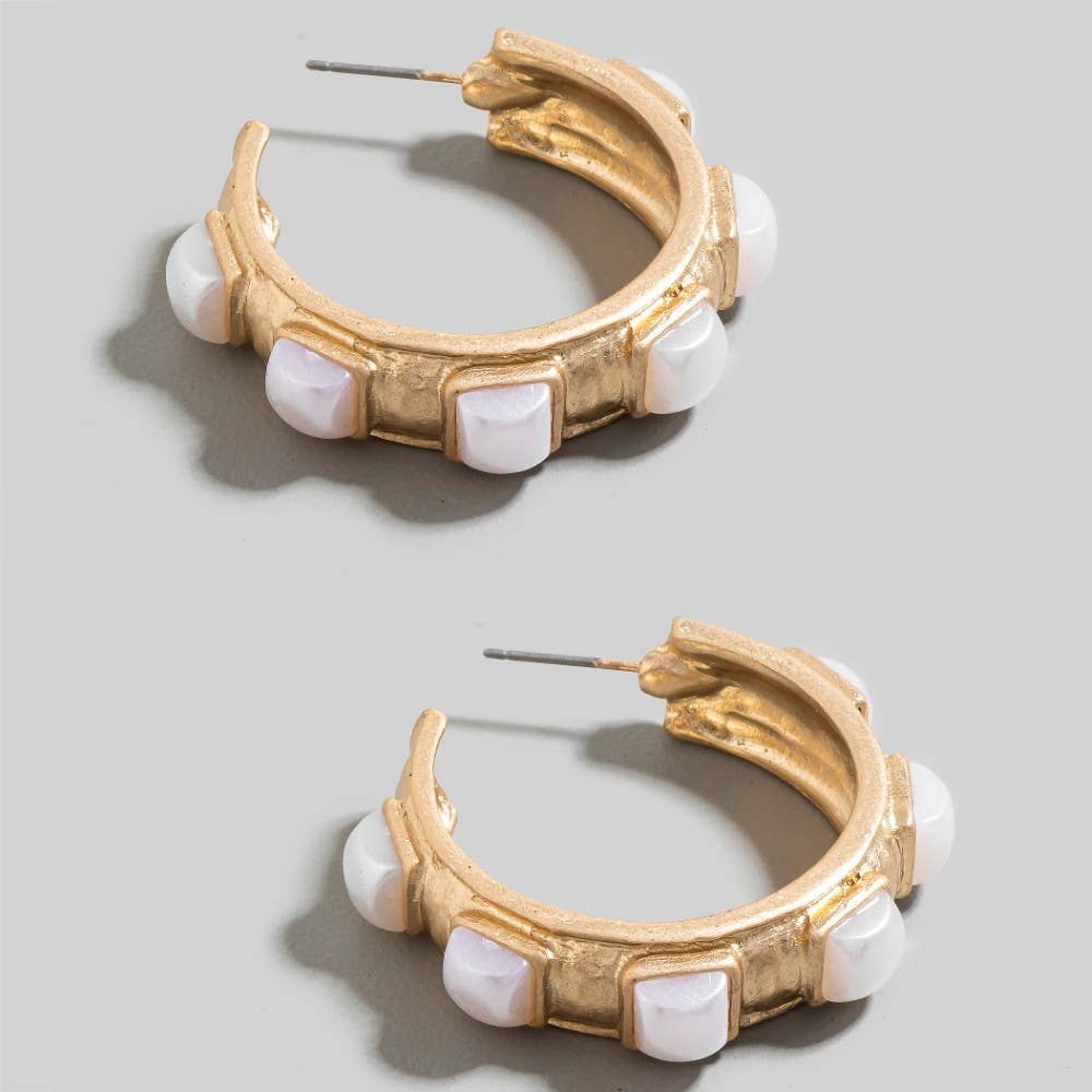 Square Acrylic Set Station Hoop Earrings - A3 Accessories - Jewelry - Earrings - Clover + Bee