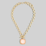 Square Faceted Stone Pendant Toggle Necklace - A3 Accessories - Jewelry - Clover + Bee