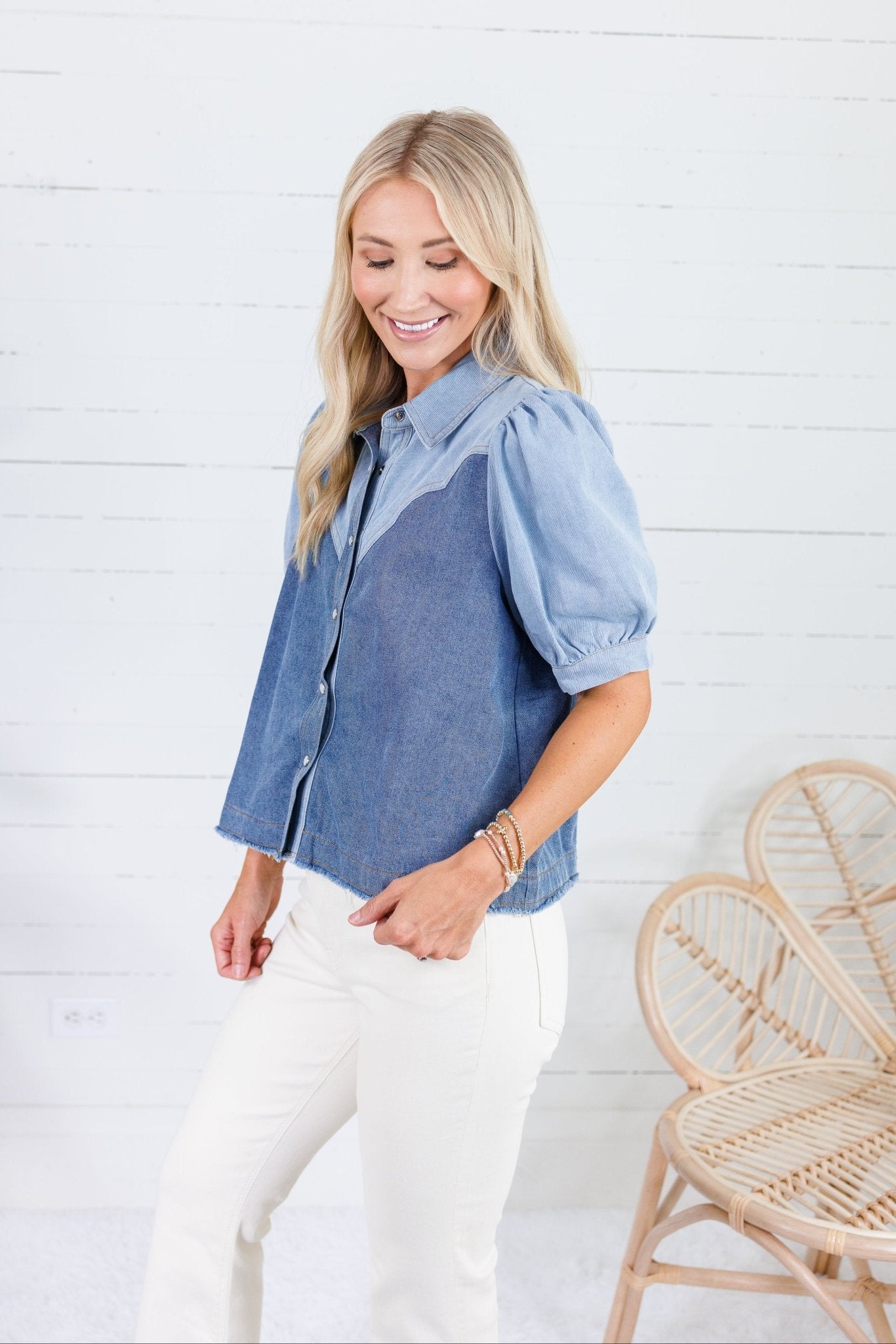 Stapleton Denim Western Top