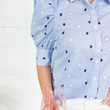 Star Spangled Banner Blue Striped Top Vine & Love