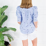 Star Spangled Banner Blue Striped Top Vine & Love