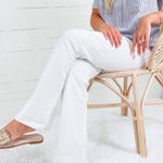 Stella Optic White High Rise Wide Hem Flare Jeans KUT