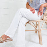 Stella Optic White High Rise Wide Hem Flare Jeans KUT