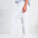 Stella Optic White High Rise Wide Hem Flare Jeans KUT