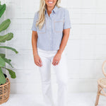 Stella Optic White High Rise Wide Hem Flare Jeans KUT