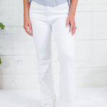 Stella Optic White High Rise Wide Hem Flare Jeans KUT