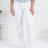 Stella Optic White High Rise Wide Hem Flare Jeans KUT