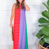 Stephe Multi Stripe Maxi Dress Briton Court